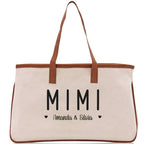 Mimi Grandchild Kids Names Custom Grandma Tote Bag Grandma's Getaway Bag Gigi Bag Personalized Grandma Gift Bag Shopping Bag Mother Day Gift