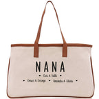 Nana Grandchild Kids Names Custom Grandma Tote Bag Grandma's Getaway Bag Gigi Bag Personalized Grandma Gift Bag Shopping Bag Mother Day Gift