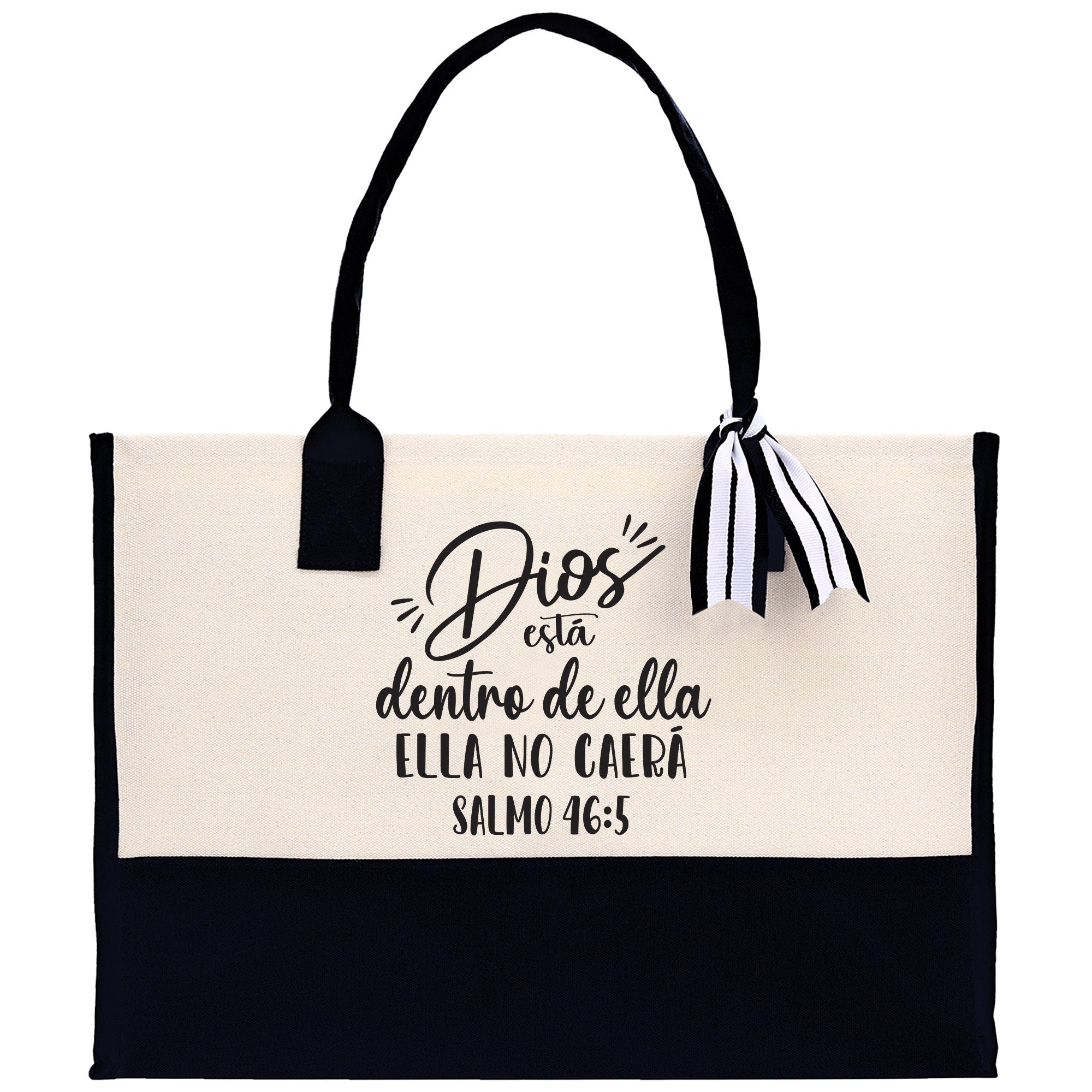 Dios Esta Dentro De Ella Ella No Caera Salmo 46:5 Religious Tote Bag for Women Bible Verse Canvas Tote Bag Religious Church Gifts