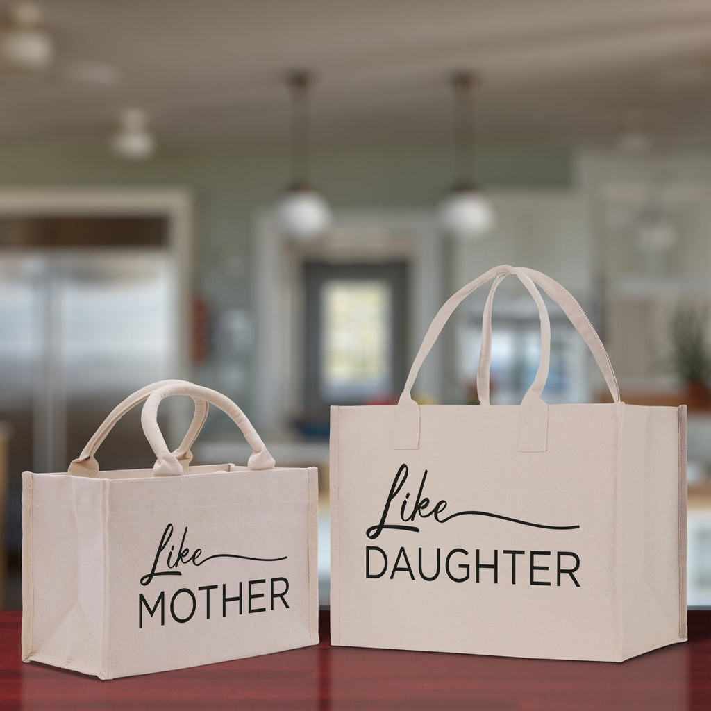Like Mother Like Daughter Cotton Canvas Tote Bag Christmas For Mom Daughter Mather's Day Gift From Daughter Tote Bag Mom Daughter Gifts Bag