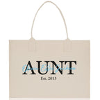 Mom Aunt Gran Oma Mama Custom Kids Names and Date Cotton Canvas Tote Bag Personalized Name and Date Tote Bag