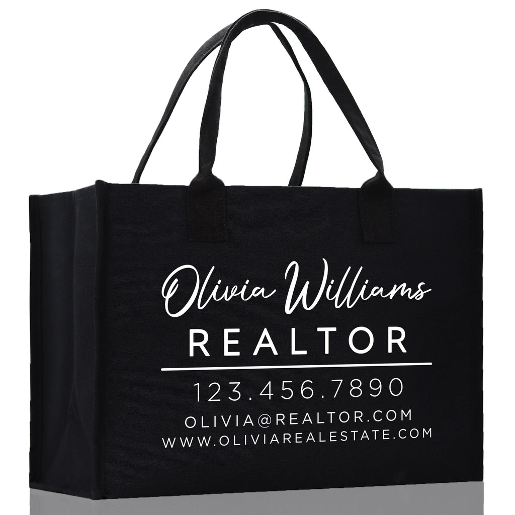 Realtor Tote Bag Personalized Business Tote Bag Custom Real Estate Agent Gift Bulk Business Logo Realtor Swag Real Estate Tote Bag
