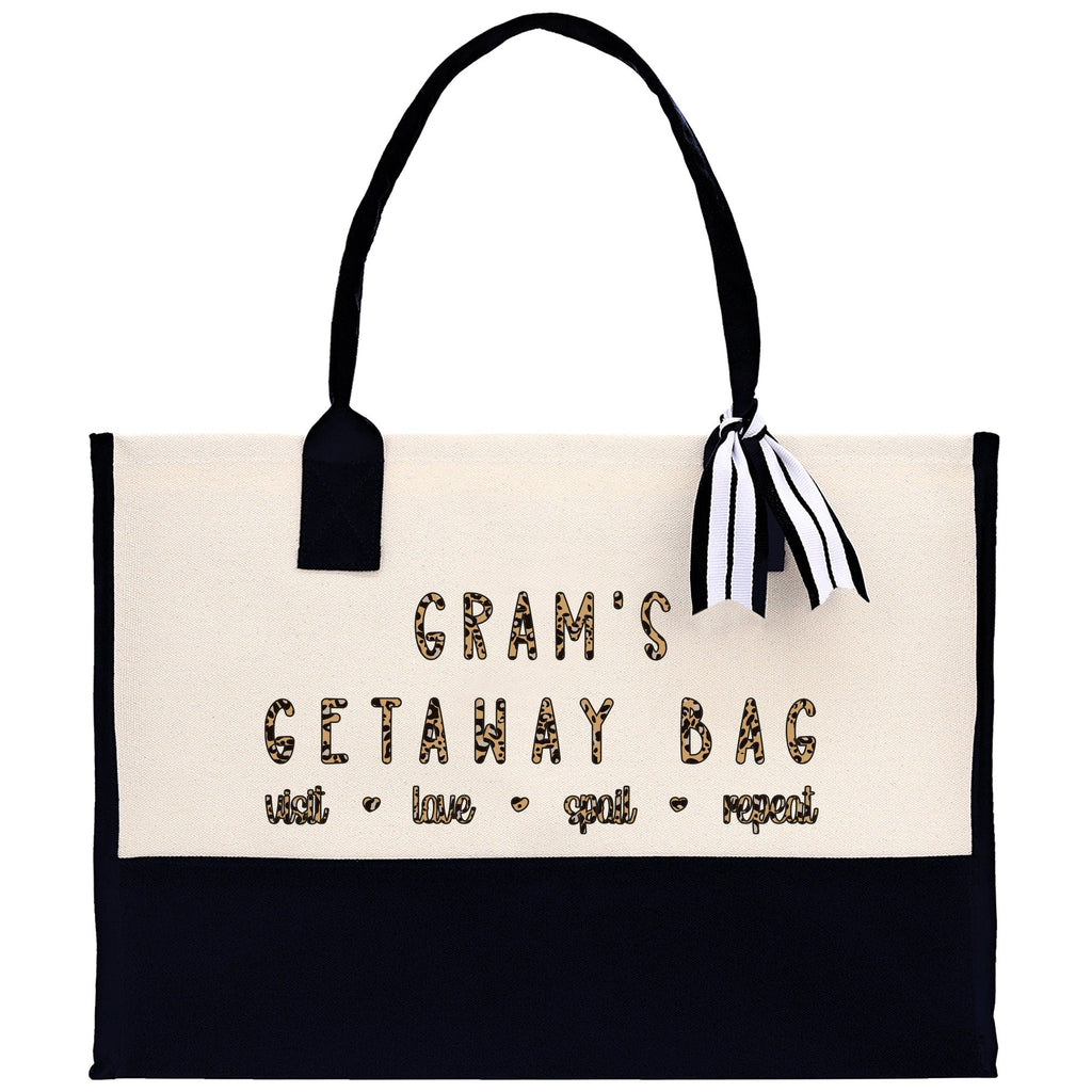 Gram's Getaway Bag Leopard Grandma Tote Bag Nana Bag Grandma Gift Bag Shopping Bag Mothers Day Gift Live Love Spoil Bag Grandma Beach Bag