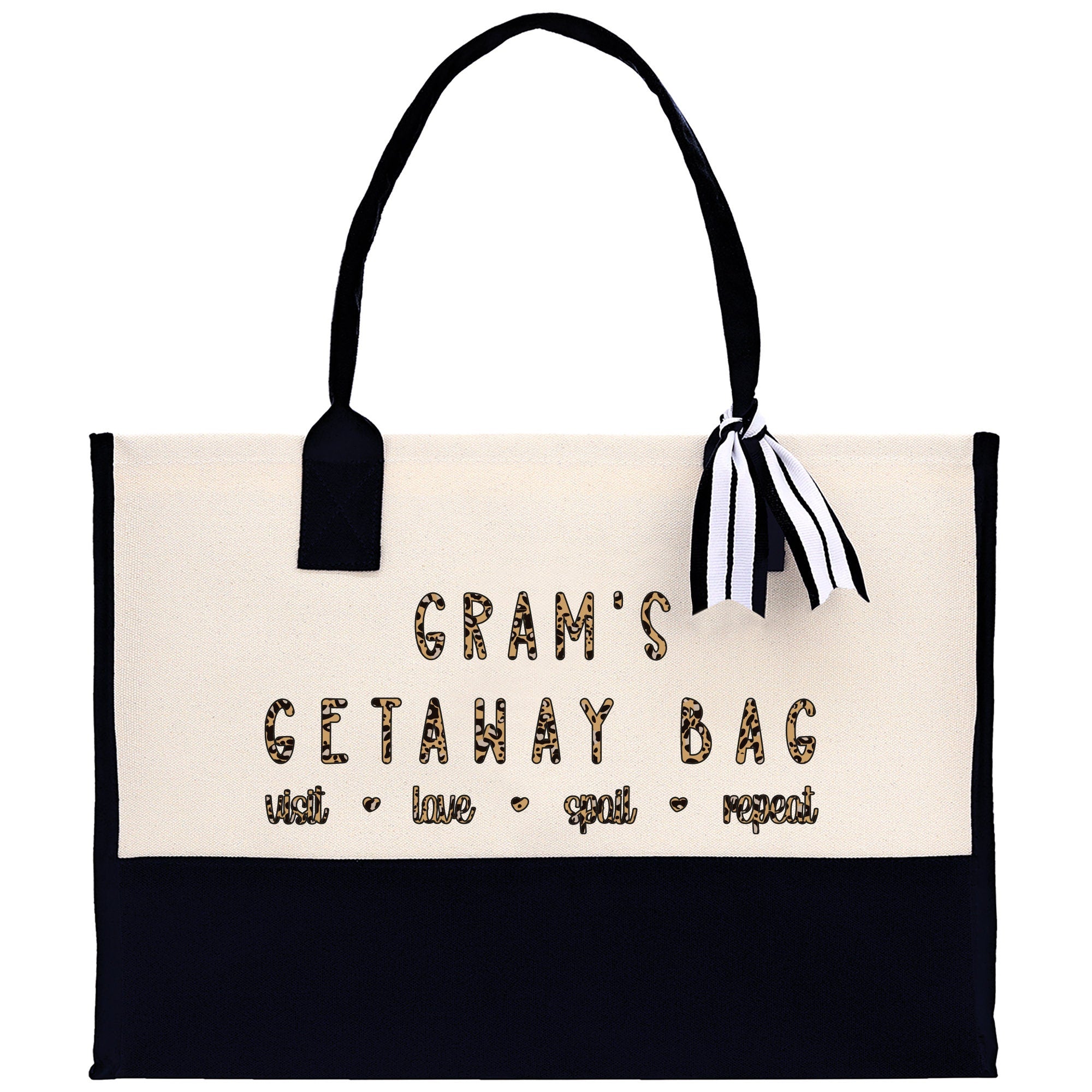 Gram's Getaway Bag Leopard Grandma Tote Bag Nana Bag Grandma Gift Bag Shopping Bag Mothers Day Gift Live Love Spoil Bag Grandma Beach Bag
