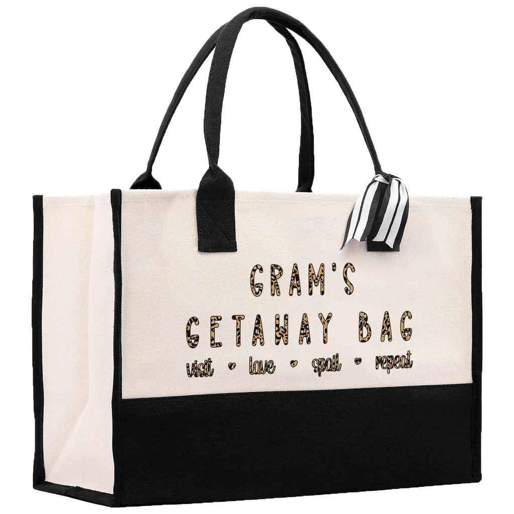 Gram's Getaway Bag Leopard Grandma Tote Bag Nana Bag Grandma Gift Bag Shopping Bag Mothers Day Gift Live Love Spoil Bag Grandma Beach Bag
