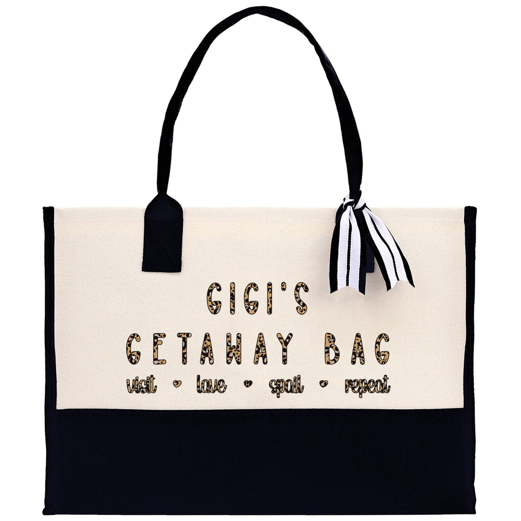 Gigi's Getaway Bag Leopard Grandma Tote Bag Nana Bag Grandma Gift Bag Shopping Bag Mothers Day Gift Live Love Spoil Bag Grandma Beach Bag