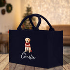 Golden Retriever Custom Dog Name Cotton Canvas Tote Bag Custom Pet Lover Gift Pet Portrait Bag Personalized Pet Owner Gift Tote Bag