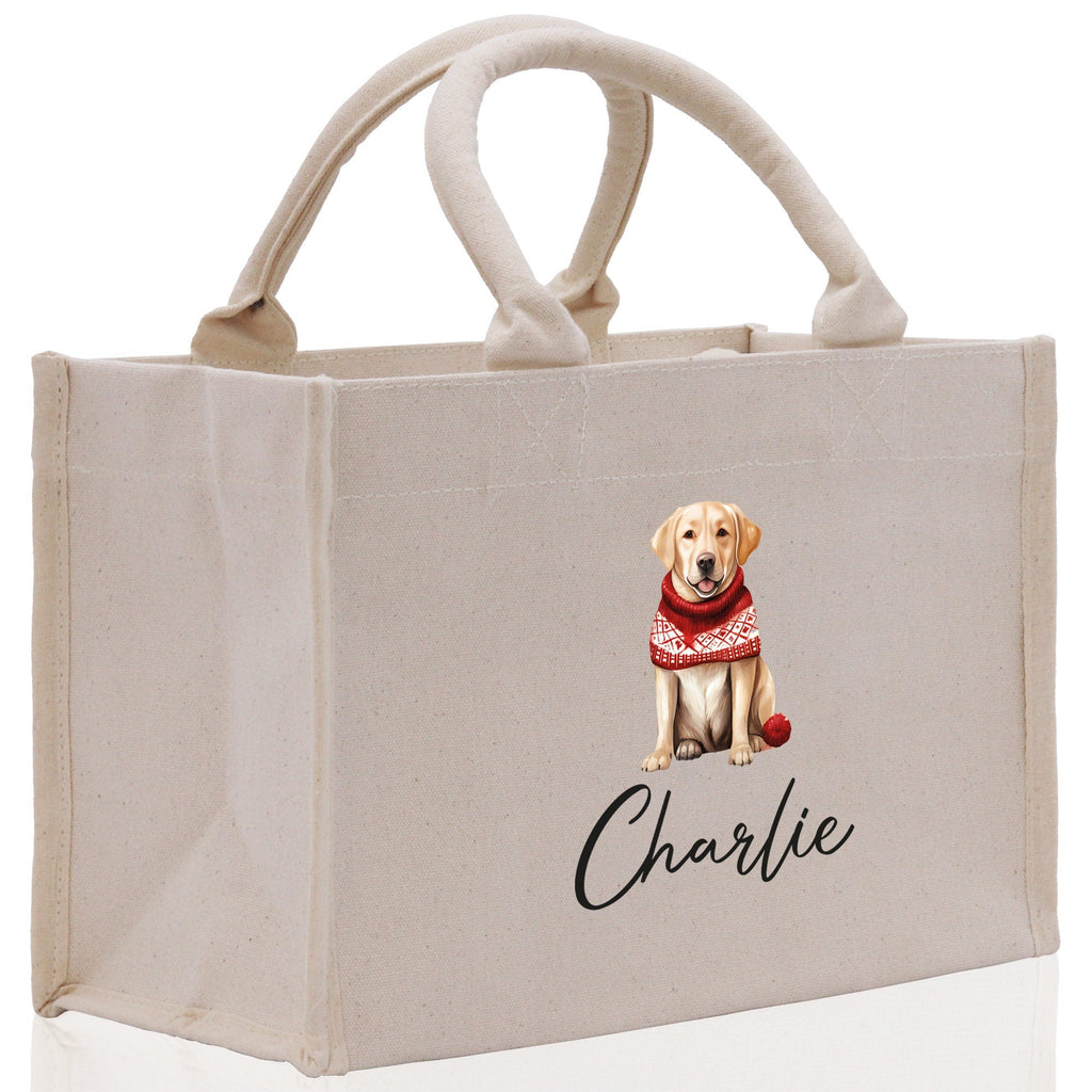 Golden Retriever Custom Dog Name Cotton Canvas Tote Bag Custom Pet Lover Gift Pet Portrait Bag Personalized Pet Owner Gift Tote Bag