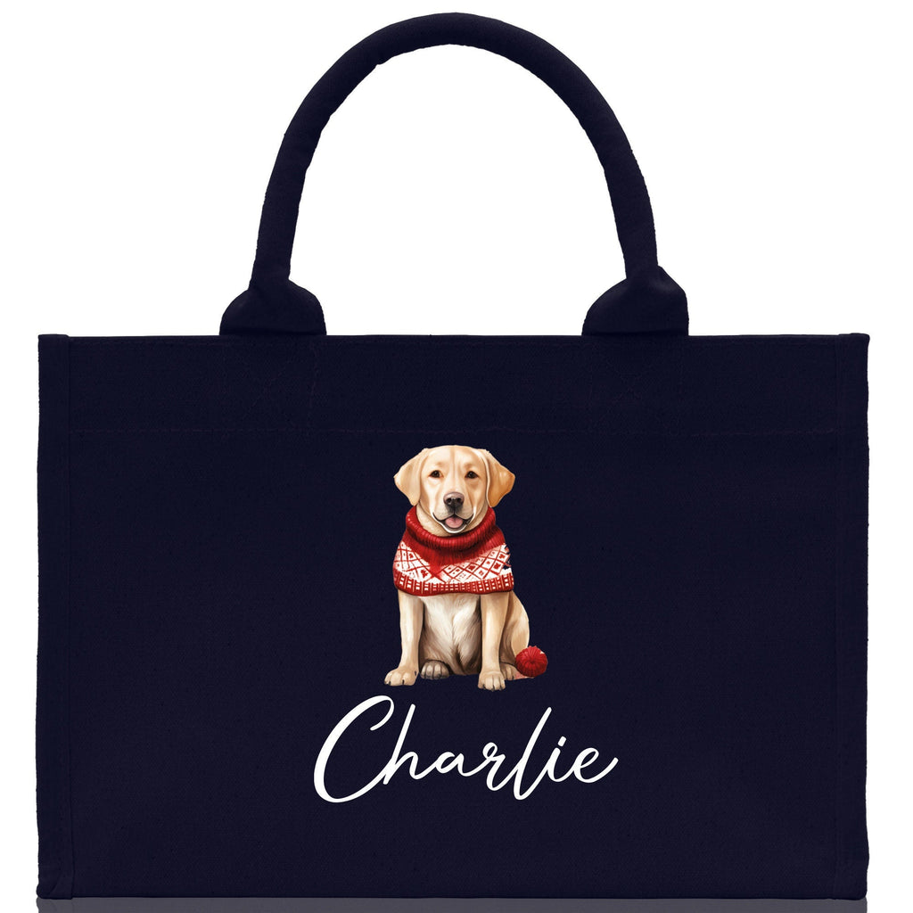 Golden Retriever Custom Dog Name Cotton Canvas Tote Bag Custom Pet Lover Gift Pet Portrait Bag Personalized Pet Owner Gift Tote Bag