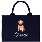 Golden Retriever Custom Dog Name Cotton Canvas Tote Bag Custom Pet Lover Gift Pet Portrait Bag Personalized Pet Owner Gift Tote Bag