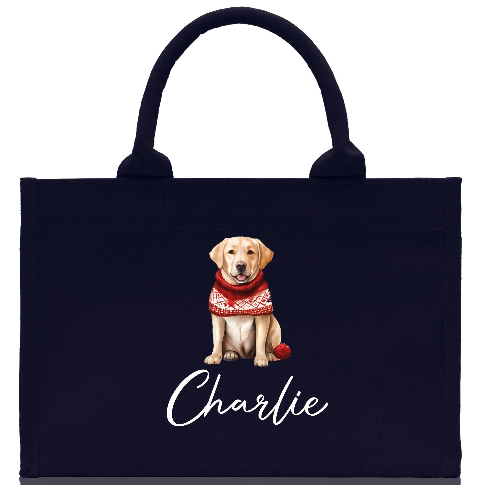 Golden Retriever Custom Dog Name Cotton Canvas Tote Bag Custom Pet Lover Gift Pet Portrait Bag Personalized Pet Owner Gift Tote Bag