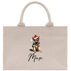 German Shepherd Custom Dog Name Cotton Canvas Tote Bag Custom Pet Lover Gift Pet Portrait Bag Personalized Pet Owner Gift Tote Bag
