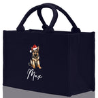 German Shepherd Custom Dog Name Cotton Canvas Tote Bag Custom Pet Lover Gift Pet Portrait Bag Personalized Pet Owner Gift Tote Bag