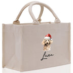 Poodle Dog Name Custom Cotton Canvas Tote Bag Custom Pet Lover Gift Pet Portrait Bag Personalized Pet Owner Gift Tote Bag