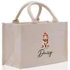 Baby Golden Retriever Custom Name Custom Cotton Canvas Tote Bag Custom Pet Lover Gift Pet Portrait Bag Personalized Pet Owner Gift Tote Bag
