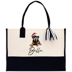 Labrador Retriever Custom Dog Name Cotton Canvas Tote Bag Custom Pet Lover Gift Pet Portrait Bag Personalized Pet Owner Gift Tote Bag