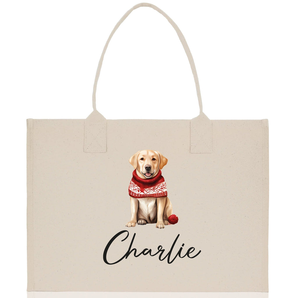 Golden Retriever Custom Dog Name Cotton Canvas Tote Bag Custom Pet Lover Gift Pet Portrait Bag Personalized Pet Owner Gift Tote Bag