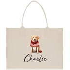 Golden Retriever Custom Dog Name Cotton Canvas Tote Bag Custom Pet Lover Gift Pet Portrait Bag Personalized Pet Owner Gift Tote Bag