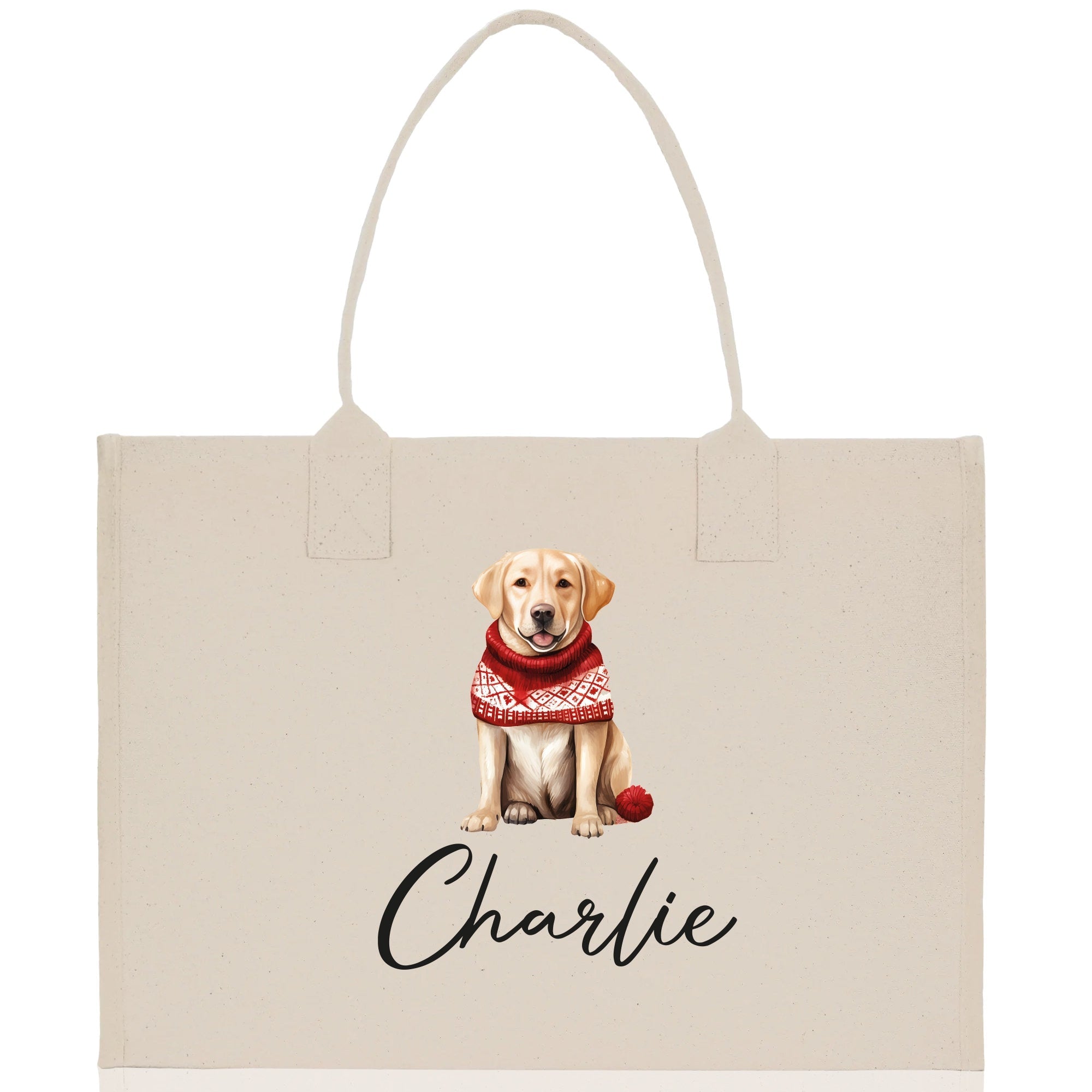 Golden Retriever Custom Dog Name Cotton Canvas Tote Bag Custom Pet Lover Gift Pet Portrait Bag Personalized Pet Owner Gift Tote Bag