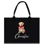 Golden Retriever Custom Dog Name Cotton Canvas Tote Bag Custom Pet Lover Gift Pet Portrait Bag Personalized Pet Owner Gift Tote Bag