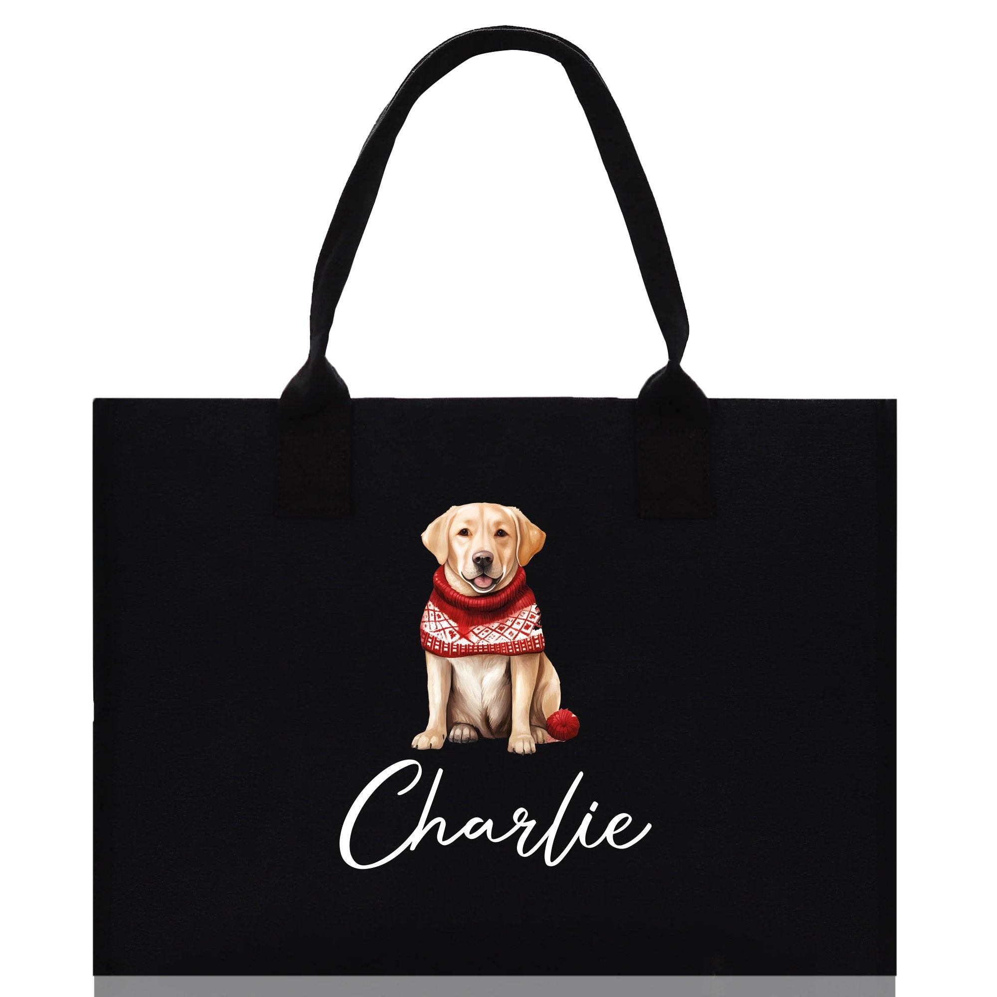Golden Retriever Custom Dog Name Cotton Canvas Tote Bag Custom Pet Lover Gift Pet Portrait Bag Personalized Pet Owner Gift Tote Bag