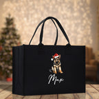 German Shepherd Custom Dog Name Cotton Canvas Tote Bag Custom Pet Lover Gift Pet Portrait Bag Personalized Pet Owner Gift Tote Bag