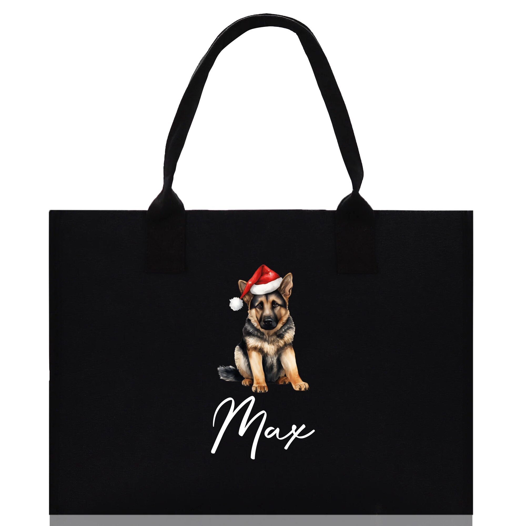 German Shepherd Custom Dog Name Cotton Canvas Tote Bag Custom Pet Lover Gift Pet Portrait Bag Personalized Pet Owner Gift Tote Bag