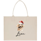 Poodle Dog Name Custom Cotton Canvas Tote Bag Custom Pet Lover Gift Pet Portrait Bag Personalized Pet Owner Gift Tote Bag