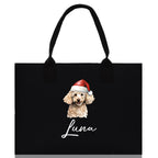 Poodle Dog Name Custom Cotton Canvas Tote Bag Custom Pet Lover Gift Pet Portrait Bag Personalized Pet Owner Gift Tote Bag
