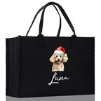 Poodle Dog Name Custom Cotton Canvas Tote Bag Custom Pet Lover Gift Pet Portrait Bag Personalized Pet Owner Gift Tote Bag