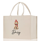 Baby Golden Retriever Custom Name Custom Cotton Canvas Tote Bag Custom Pet Lover Gift Pet Portrait Bag Personalized Pet Owner Gift Tote Bag