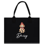 Baby Golden Retriever Custom Name Custom Cotton Canvas Tote Bag Custom Pet Lover Gift Pet Portrait Bag Personalized Pet Owner Gift Tote Bag
