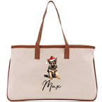 German Shepherd Custom Dog Name Cotton Canvas Tote Bag Custom Pet Lover Gift Pet Portrait Bag Personalized Pet Owner Gift Tote Bag