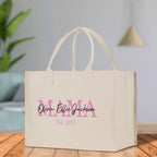 Mom Aunt Gran Oma Mama Custom Kids Names and Date Cotton Canvas Tote Bag Personalized Name and Date Tote Bag