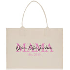 Mom Aunt Gran Oma Mama Custom Kids Names and Date Cotton Canvas Tote Bag Personalized Name and Date Tote Bag
