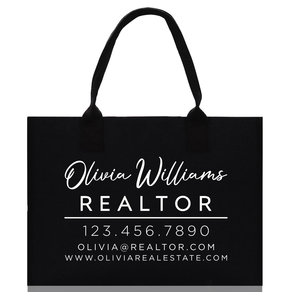 Realtor Tote Bag Personalized Business Tote Bag Custom Real Estate Agent Gift Bulk Business Logo Realtor Swag Real Estate Tote Bag