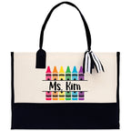 Personalized Teacher Cotton Canvas Tote Bag Gift for Teachers Teacher Life Tote Custom Teacher Appreciation Gift Bag Teacher Name Bag