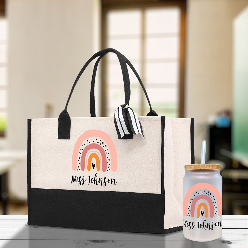 Personalized Teacher Cotton Canvas Tote Bag Gift for Teachers Teacher Life Tote Custom Teacher Appreciation Gift Bag Teacher Name Bag