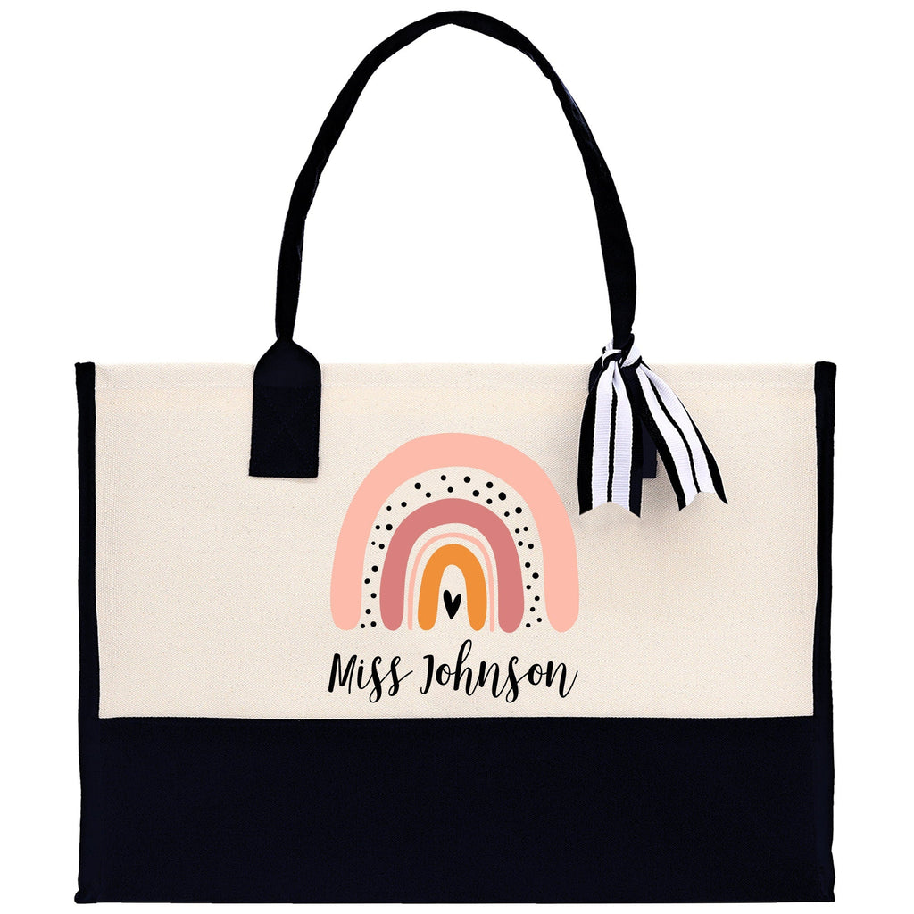 Personalized Teacher Cotton Canvas Tote Bag Gift for Teachers Teacher Life Tote Custom Teacher Appreciation Gift Bag Teacher Name Bag