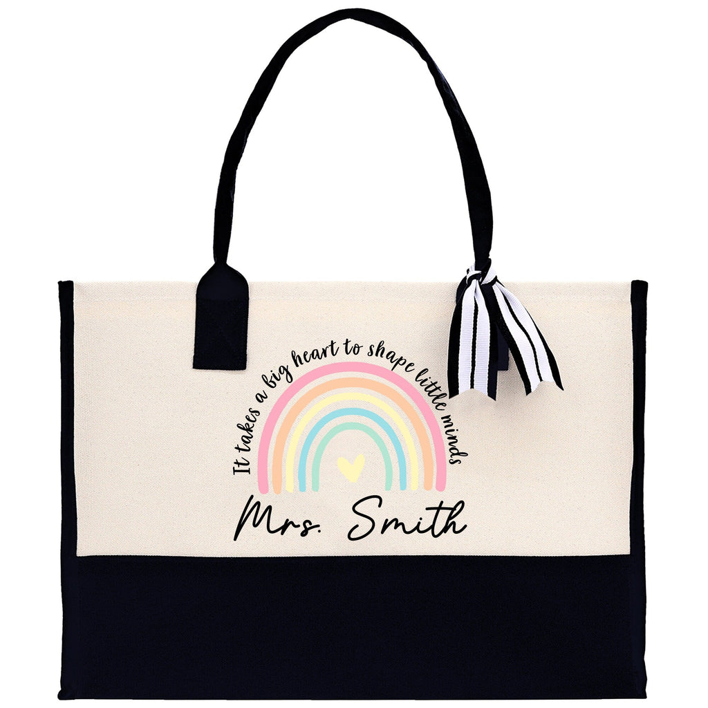 Personalized Teacher Cotton Canvas Tote Bag Gift for Teachers Teacher Life Tote Custom Teacher Appreciation Gift Bag Teacher Name Bag