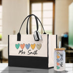 Personalized Teacher Cotton Canvas Tote Bag Gift for Teachers Teacher Life Tote Custom Teacher Appreciation Gift Bag Teacher Name Bag