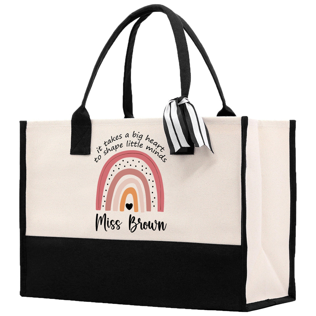 Personalized Teacher Cotton Canvas Tote Bag Gift for Teachers Teacher Life Tote Custom Teacher Appreciation Gift Bag Teacher Name Bag