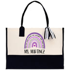 Personalized Teacher Cotton Canvas Tote Bag Gift for Teachers Teacher Life Tote Custom Teacher Appreciation Gift Bag Teacher Name Bag