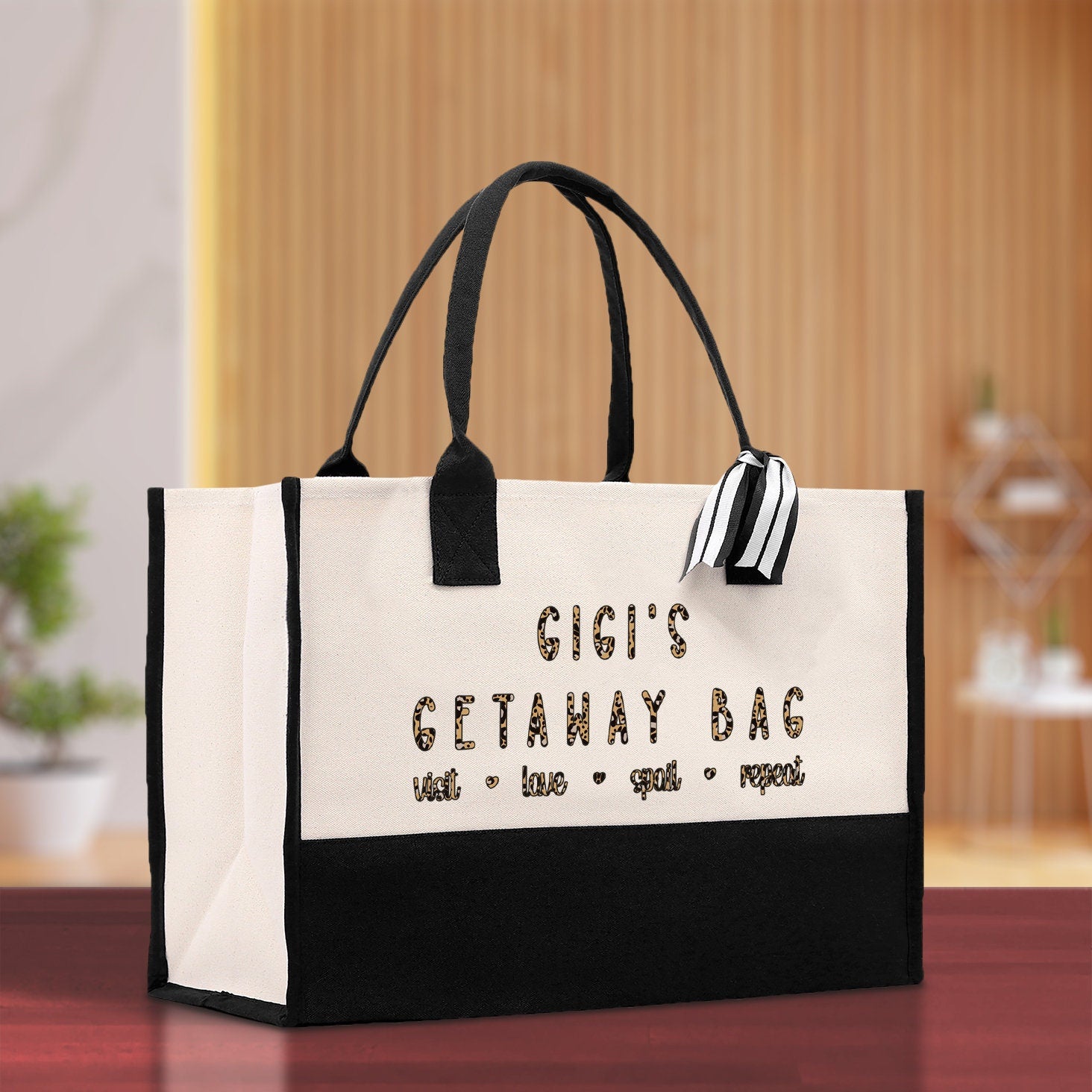 Gigi's Getaway Bag Leopard Grandma Tote Bag Nana Bag Grandma Gift Bag Shopping Bag Mothers Day Gift Live Love Spoil Bag Grandma Beach Bag