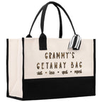 Grammy's Getaway Bag Leopard Grandma Tote Bag Nana Bag Grandma Gift Bag Shopping Bag Mothers Day Gift Live Love Spoil Bag Grandma Beach Bag
