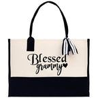 Blessed Grammy Grandma Cotton Canvas Tote Bag Grandma Tote Bag Grandma Nana Bag Grandma Gift Bag Shopping Bag Mothers Day Gift