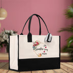 Grandma and Grandkids Names Cotton Canvas Tote Bag Grandma Tote Bag Grandma Nana Bag Grandma Gift Bag Shopping Bag Mothers Day Gift