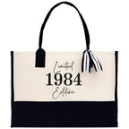 Custom Limited Edition Birthday 1973 Cotton Canvas Tote Bag 50th Birthday Gift For Women Personalized 50th Birthday Celebration Party Gift