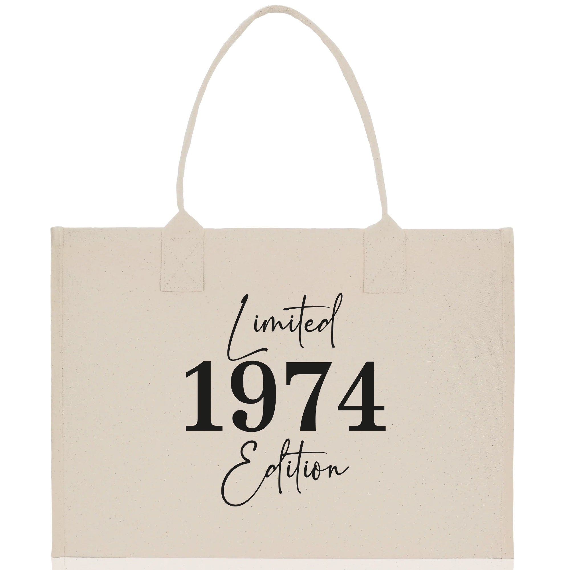 Custom Limited Edition Birthday 1973 Cotton Canvas Tote Bag 50th Birthday Gift For Women Personalized 50th Birthday Celebration Party Gift