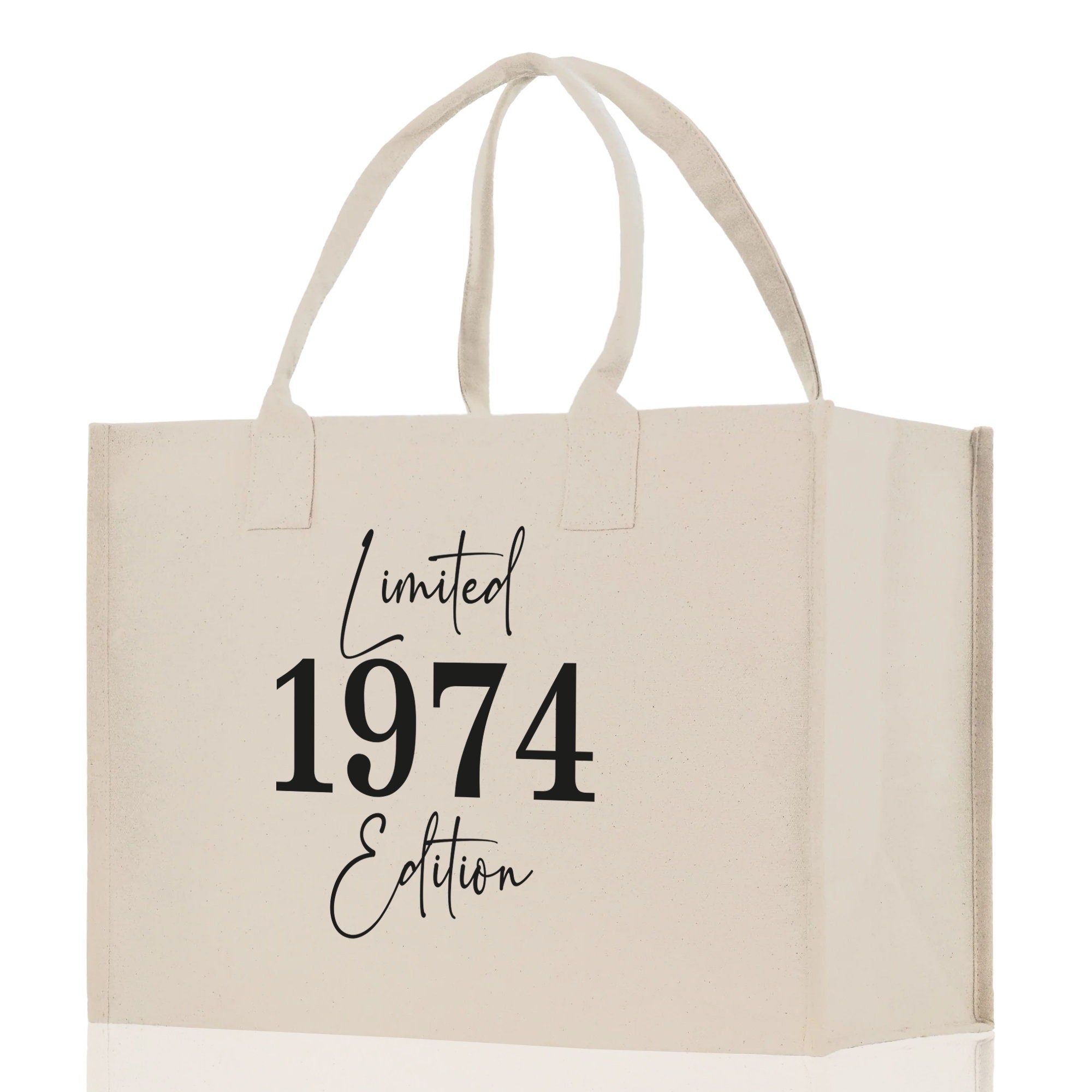 Custom Limited Edition Birthday 1973 Cotton Canvas Tote Bag 50th Birthday Gift For Women Personalized 50th Birthday Celebration Party Gift